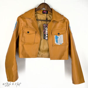 Anime Cosplay Attack on Titan Levi Ackerman PU Leather Survey Corps Uniform